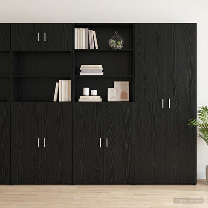 vidaXL Highboard Black Oak 70 x 42.5 x 185 cm Engineered Wood