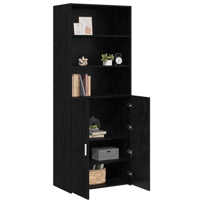 vidaXL Highboard Black Oak 70 x 42.5 x 185 cm Engineered Wood