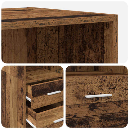 vidaXL Bookcase Old wood 30 x 42.4 x 185.2 cm