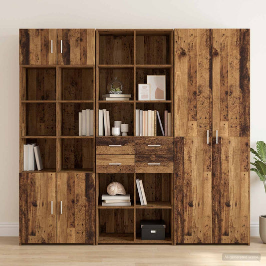 vidaXL Bookcase Old wood 30 x 42.4 x 185.2 cm