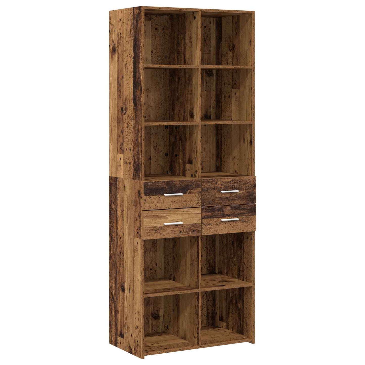vidaXL Bookcase Old wood 30 x 42.4 x 185.2 cm