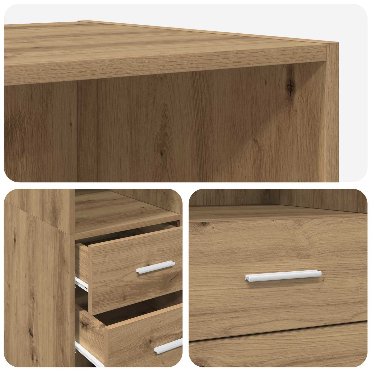 vidaXL Bookcase Artisan oak 30 x 42.4 x 185.2 cm