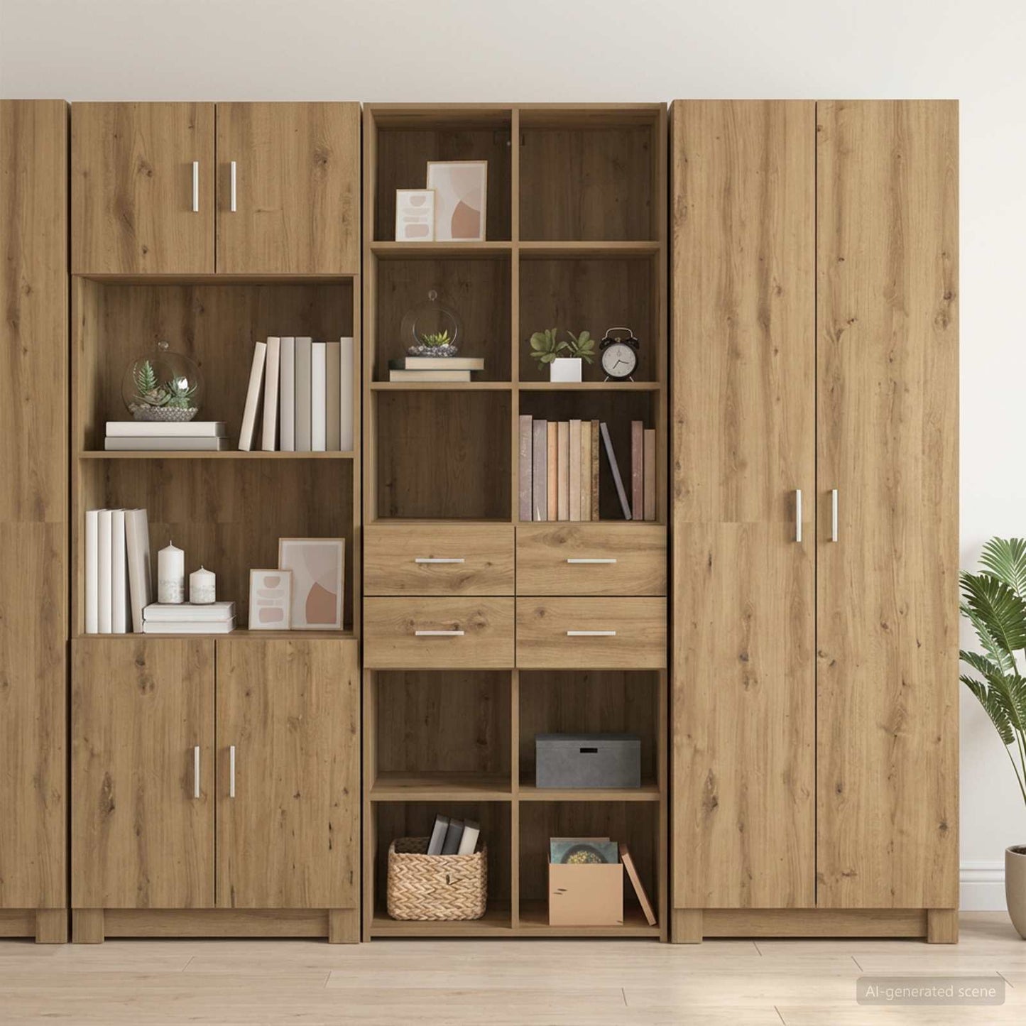 vidaXL Bookcase Artisan oak 30 x 42.4 x 185.2 cm