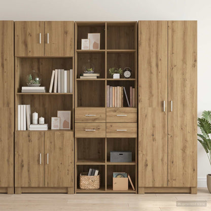 vidaXL Bookcase Artisan oak 30 x 42.4 x 185.2 cm