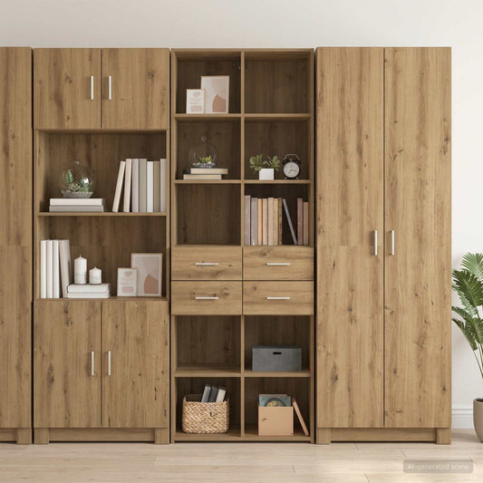 vidaXL Bookcase Artisan oak 30 x 42.4 x 185.2 cm
