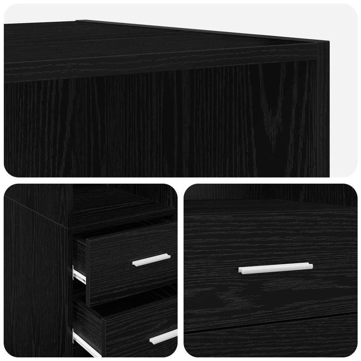 vidaXL Bookcase Black oak 70 x 42.5 x 185 cm Engineered Wood
