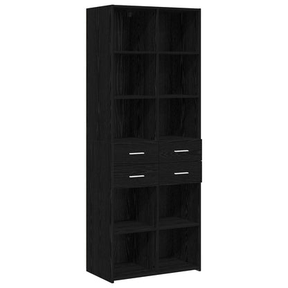 vidaXL Bookcase Black oak 70 x 42.5 x 185 cm Engineered Wood