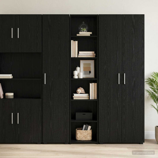 vidaXL Sideboard Black Oak 40 x 41 x 185 cm Engineered Wood