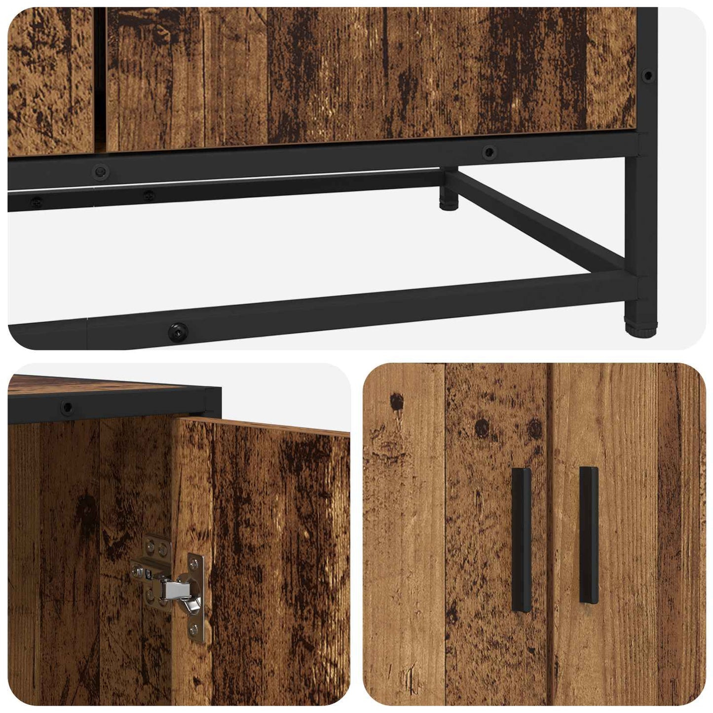 vidaXL Sideboard Old Wood 134 x 35 x 76 cm Engineered Wood