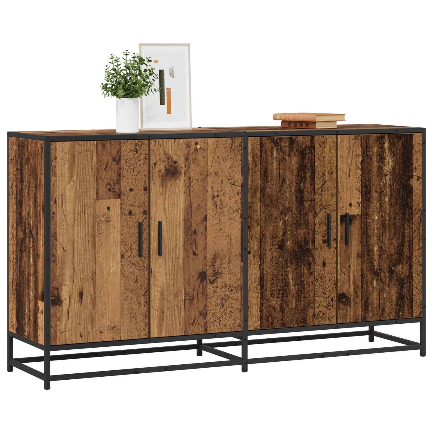 vidaXL Sideboard Old Wood 134 x 35 x 76 cm Engineered Wood