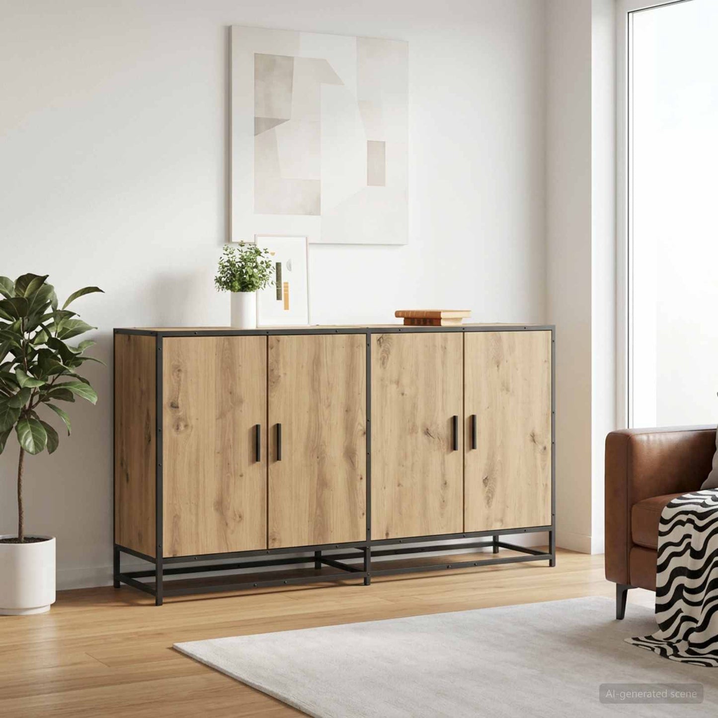 vidaXL Sideboard Artisan Oak 134 x 35 x 76 cm Engineered Wood