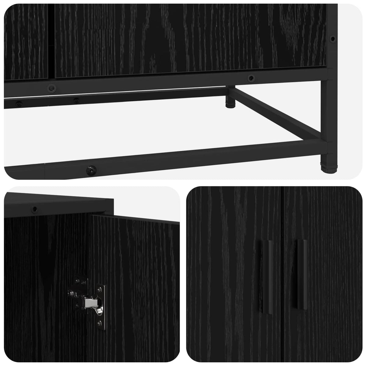 vidaXL Sideboard Black Oak 134 x 35 x 76 cm Engineered Wood
