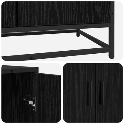 vidaXL Sideboard Black Oak 134 x 35 x 76 cm Engineered Wood