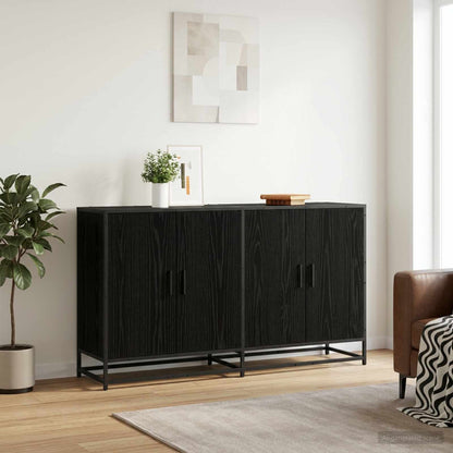 vidaXL Sideboard Black Oak 134 x 35 x 76 cm Engineered Wood