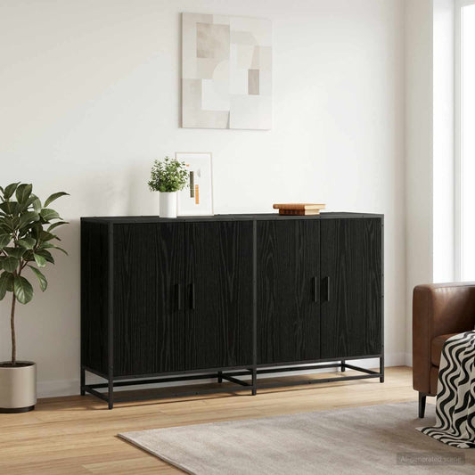 vidaXL Sideboard Black Oak 134 x 35 x 76 cm Engineered Wood