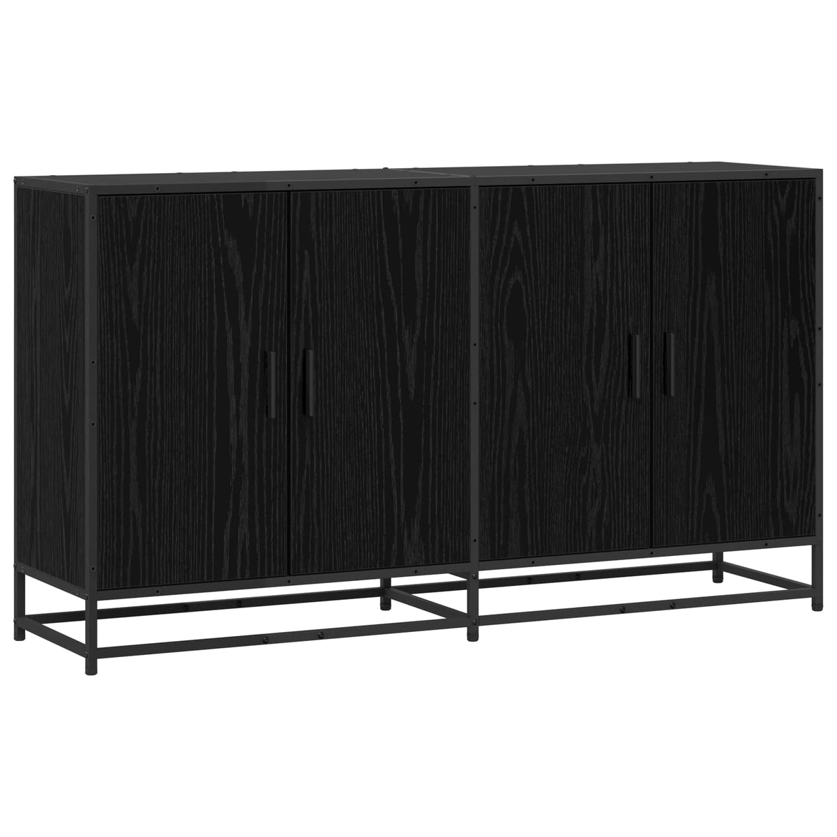 vidaXL Sideboard Black Oak 134 x 35 x 76 cm Engineered Wood