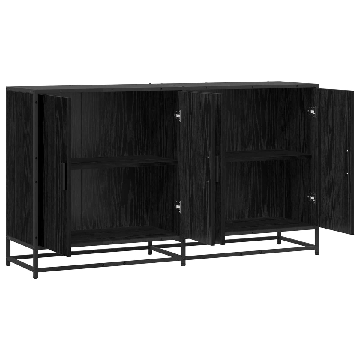 vidaXL Sideboard Black Oak 134 x 35 x 76 cm Engineered Wood