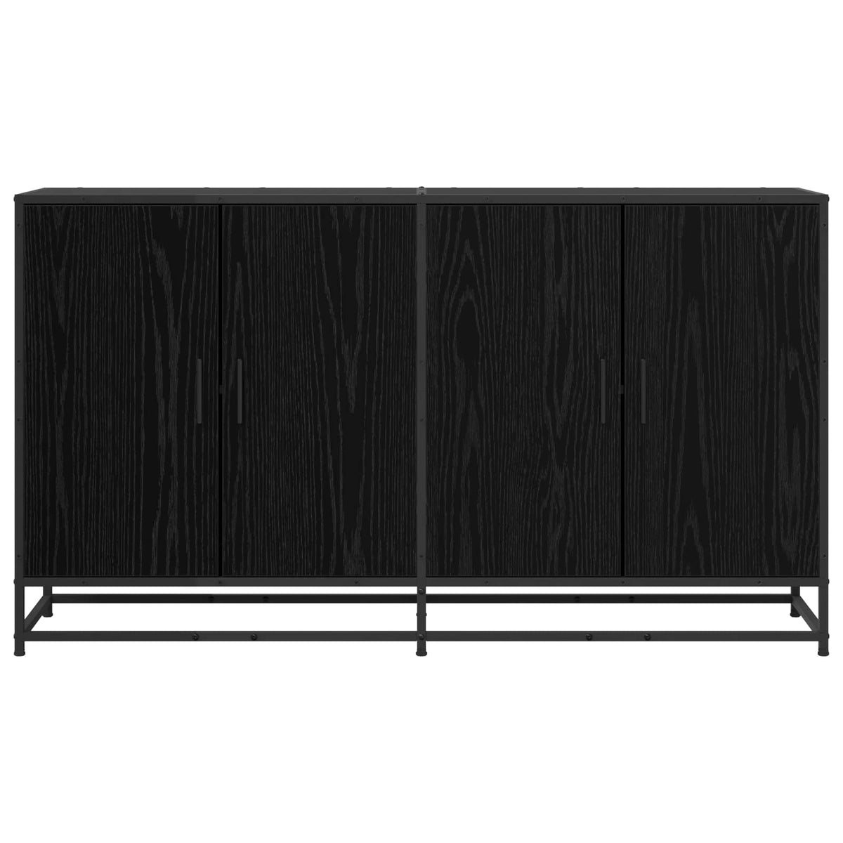 vidaXL Sideboard Black Oak 134 x 35 x 76 cm Engineered Wood