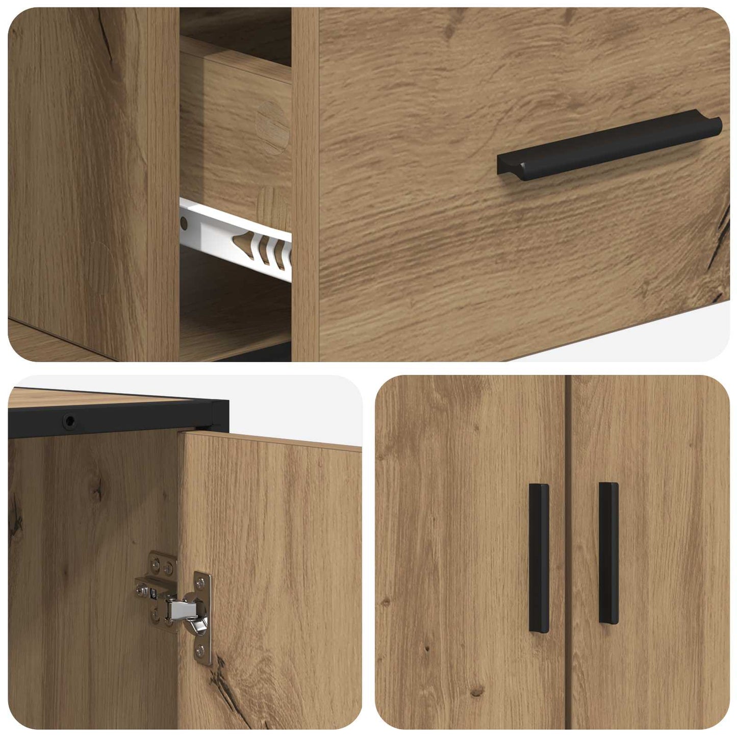 vidaXL Sideboard Artisan Oak 92 x 35 x 76 cm Engineered Wood