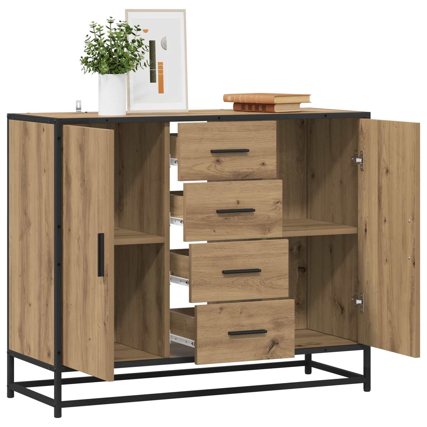 vidaXL Sideboard Artisan Oak 92 x 35 x 76 cm Engineered Wood