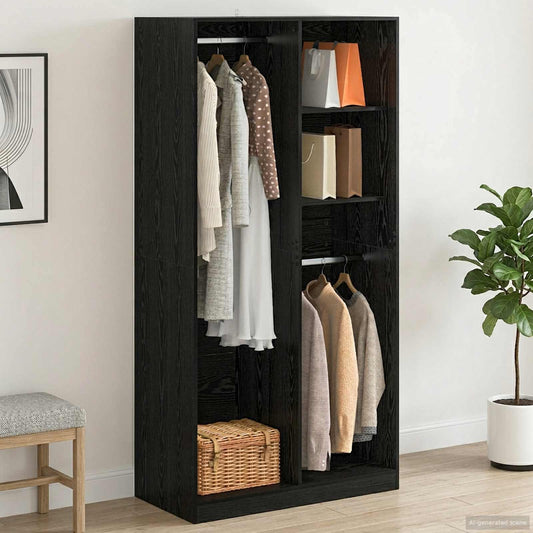 vidaXL Wardrobe Black oak 100 x 50 x 200 cm Engineered Wood