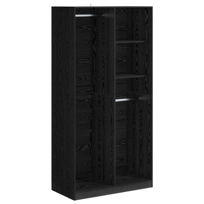 vidaXL Wardrobe with Shelf Black oak 100 x 50 x 200 cm Engineered Wood