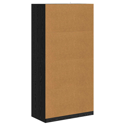 vidaXL Wardrobe with Shelf Black oak 100 x 50 x 200 cm Engineered Wood