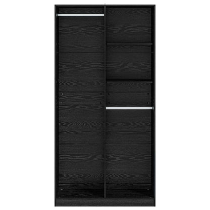 vidaXL Wardrobe with Shelf Black oak 100 x 50 x 200 cm Engineered Wood
