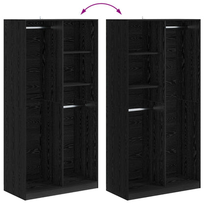 vidaXL Wardrobe with Shelf Black oak 100 x 50 x 200 cm Engineered Wood