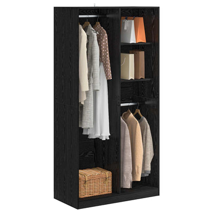 vidaXL Wardrobe with Shelf Black oak 100 x 50 x 200 cm Engineered Wood