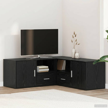 vidaXL Corner Cabinet Black Oak 200 x 40 x 45 cm Engineered Wood