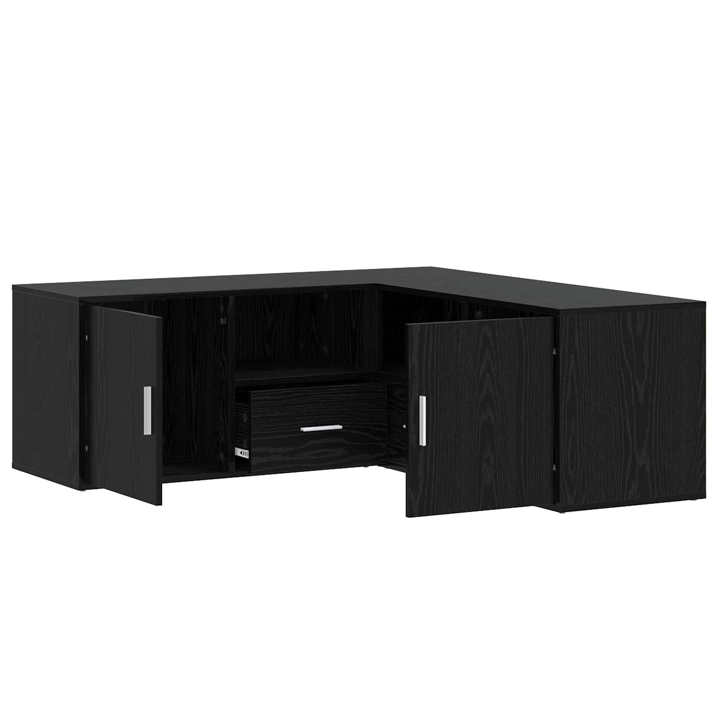 vidaXL Corner Cabinet Black Oak 200 x 40 x 45 cm Engineered Wood