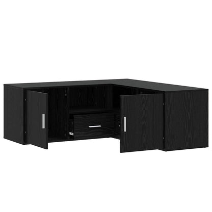 vidaXL Corner Cabinet Black Oak 200 x 40 x 45 cm Engineered Wood