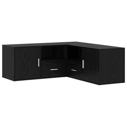 vidaXL Corner Cabinet Black Oak 200 x 40 x 45 cm Engineered Wood