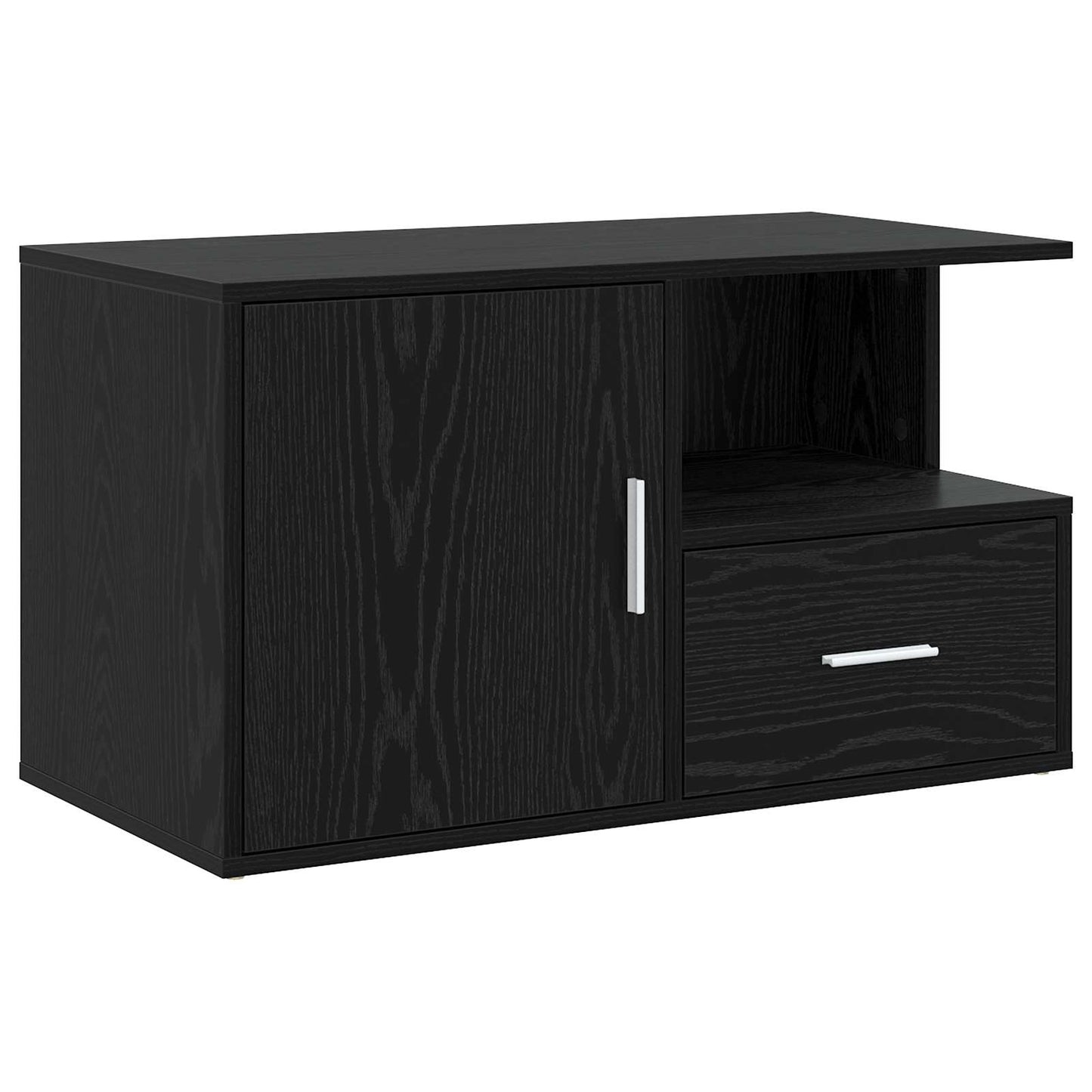 vidaXL Corner Cabinet Black Oak 200 x 40 x 45 cm Engineered Wood