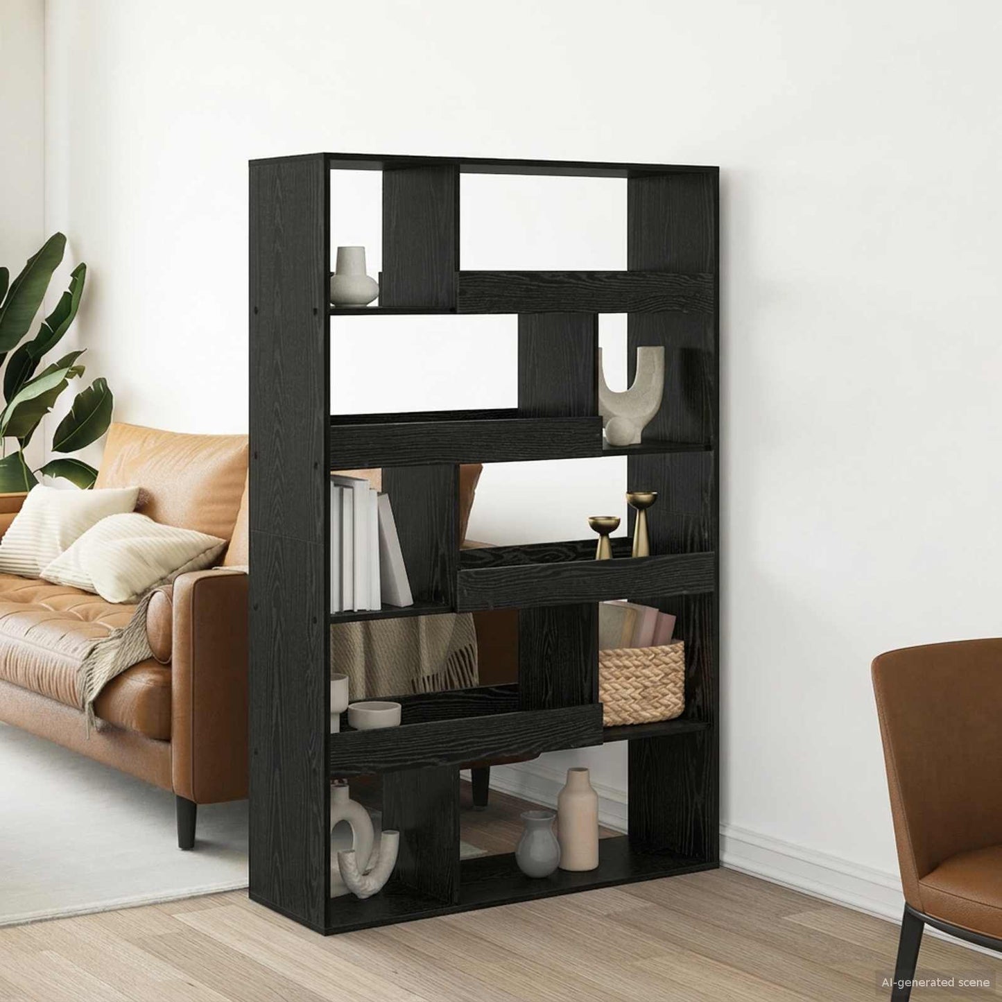 vidaXL Book Shelf Black oak 100 x 33 x 156.5 cm Engineered Wood