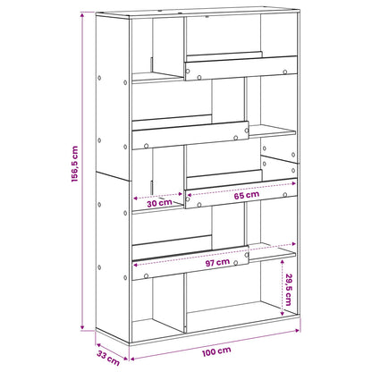 vidaXL Book Shelf Black oak 100 x 33 x 156.5 cm Engineered Wood