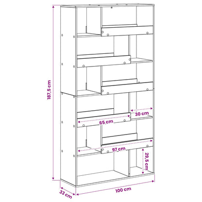 vidaXL Book Shelf Black oak 100 x 33 x 156.5 cm Engineered Wood