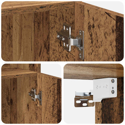 vidaXL Storage Cabinet with Shelves Old Wood 70 x 42.5 x 225 cm