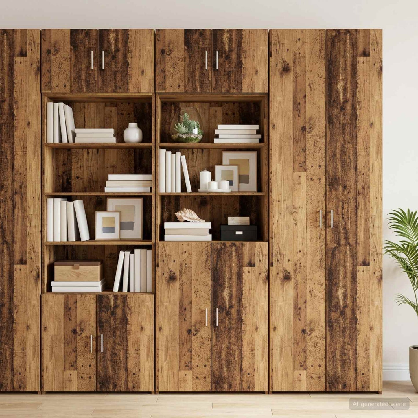 vidaXL Storage Cabinet with Shelves Old Wood 70 x 42.5 x 225 cm