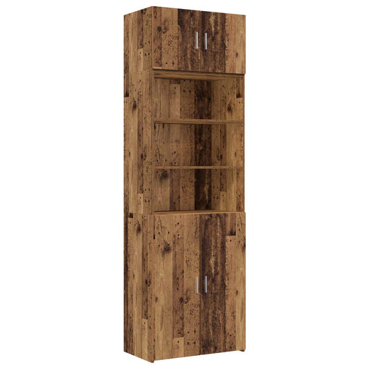 vidaXL Storage Cabinet with Shelves Old Wood 70 x 42.5 x 225 cm