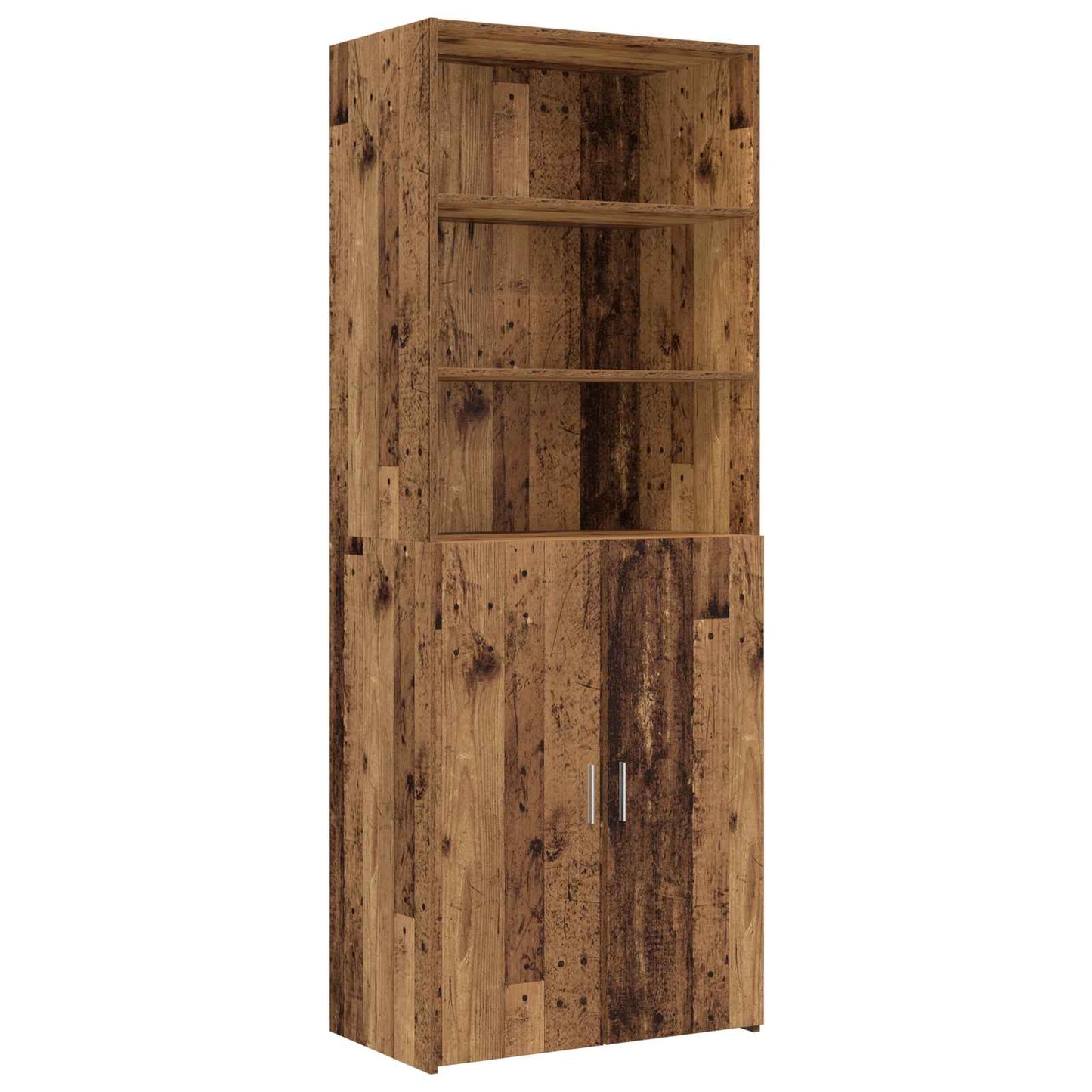 vidaXL Storage Cabinet with Shelves Old Wood 70 x 42.5 x 225 cm
