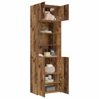 vidaXL Storage Cabinet with Shelves Old Wood 70 x 42.5 x 225 cm