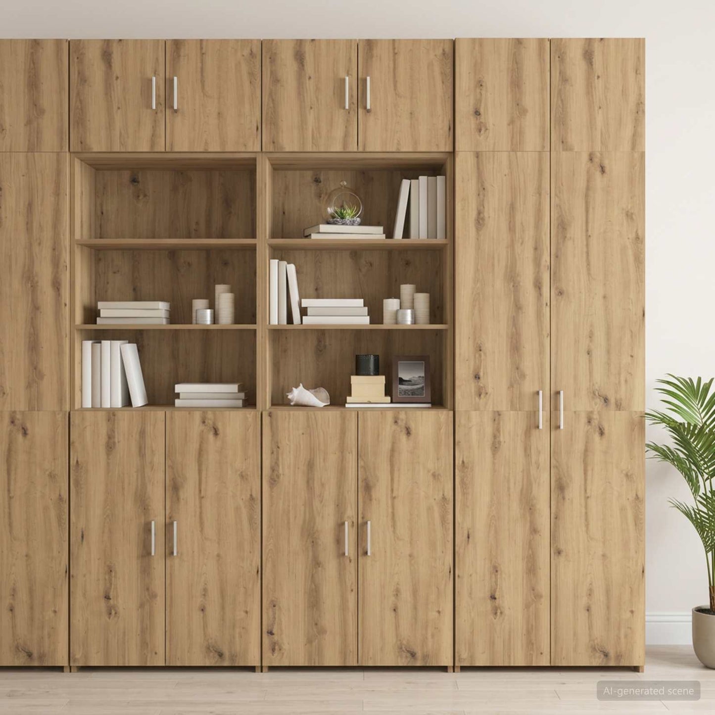vidaXL Storage Cabinet with Shelves Artisan Oak 70 x 42.5 x 225 cm