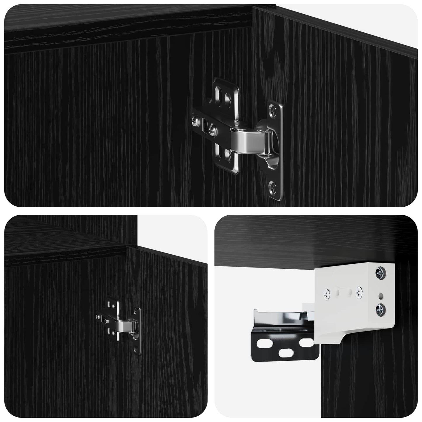 vidaXL Storage Cabinet with Shelves Black Oak 70 x 42.5 x 225 cm