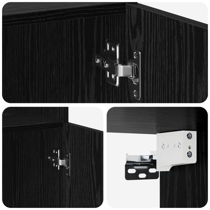 vidaXL Storage Cabinet with Shelves Black Oak 70 x 42.5 x 225 cm