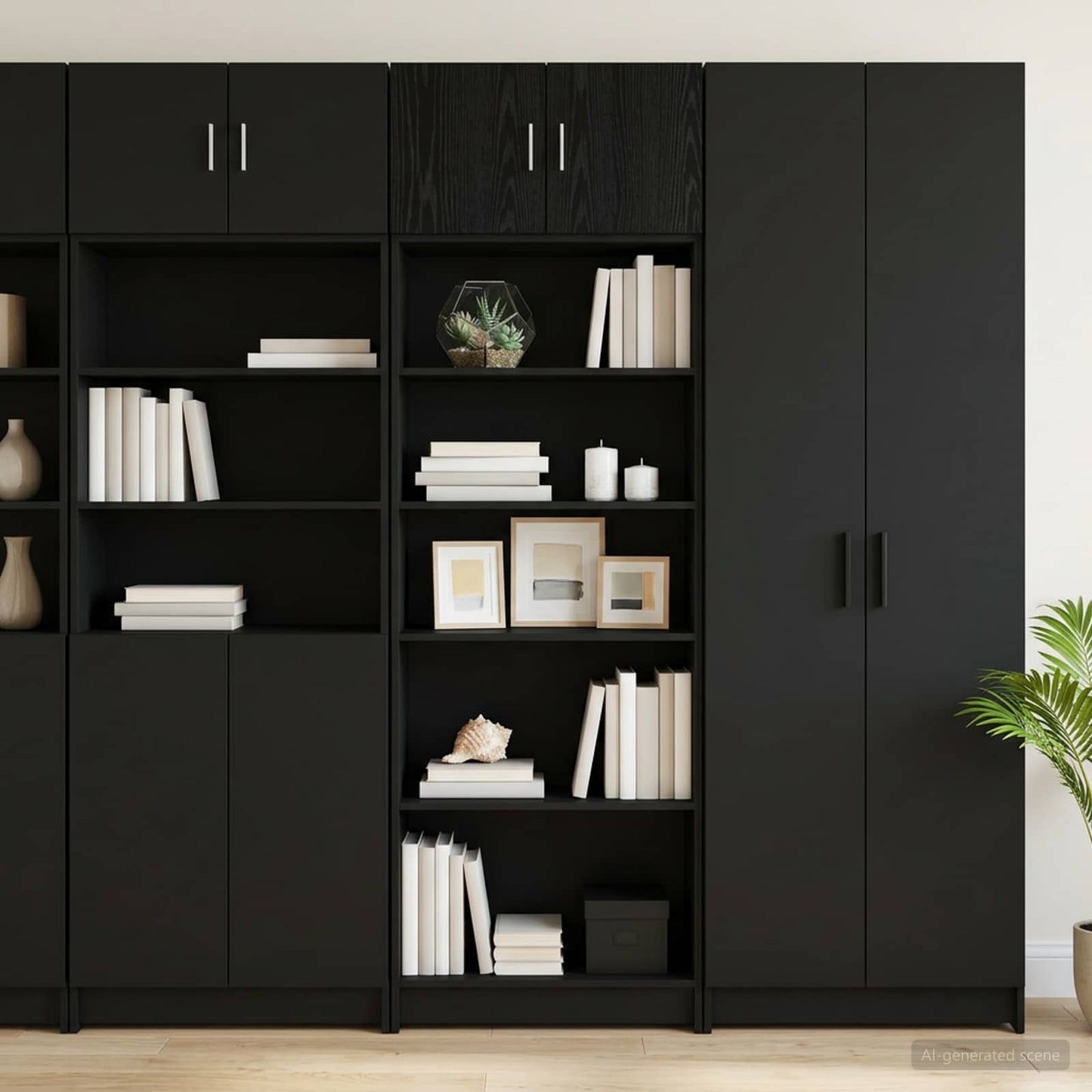vidaXL Storage Cabinet with Shelves Black Oak 70 x 42.5 x 225 cm