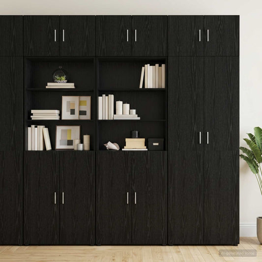 vidaXL Storage Cabinet with Shelves Black Oak 70 x 42.5 x 225 cm