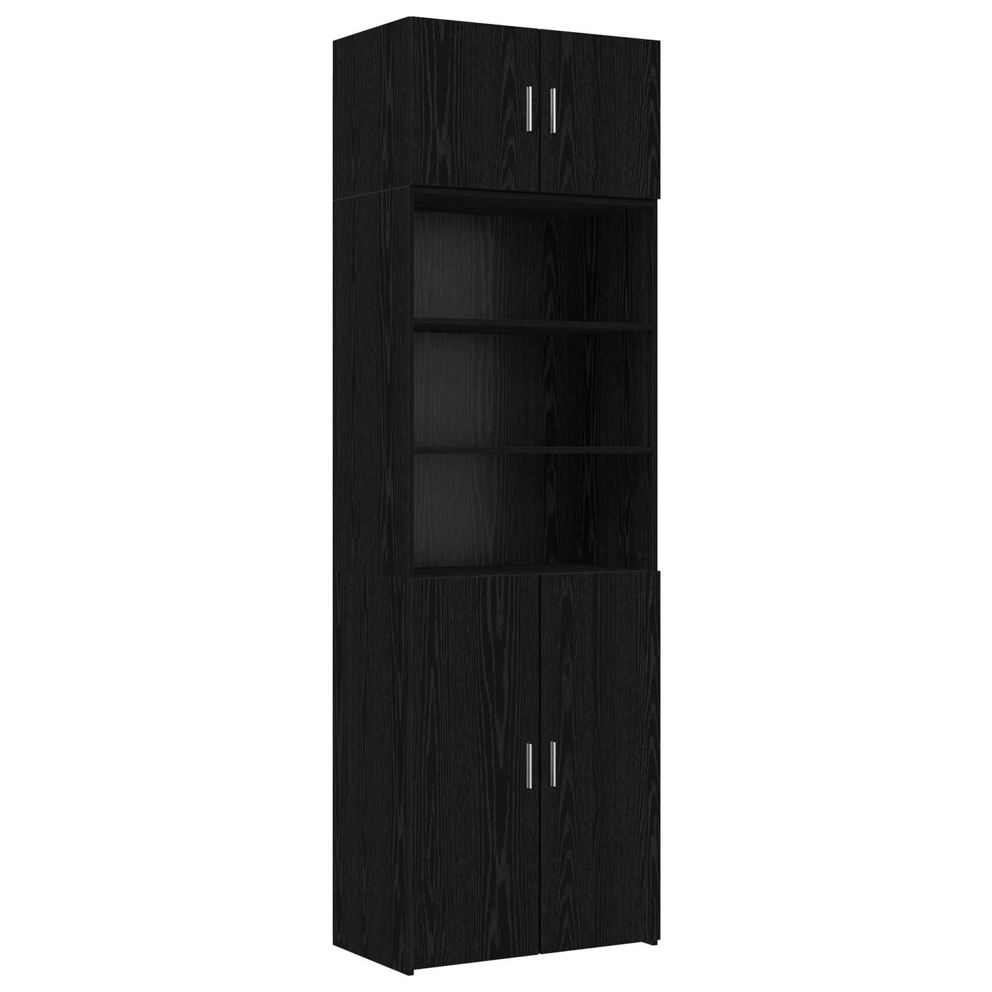 vidaXL Storage Cabinet with Shelves Black Oak 70 x 42.5 x 225 cm