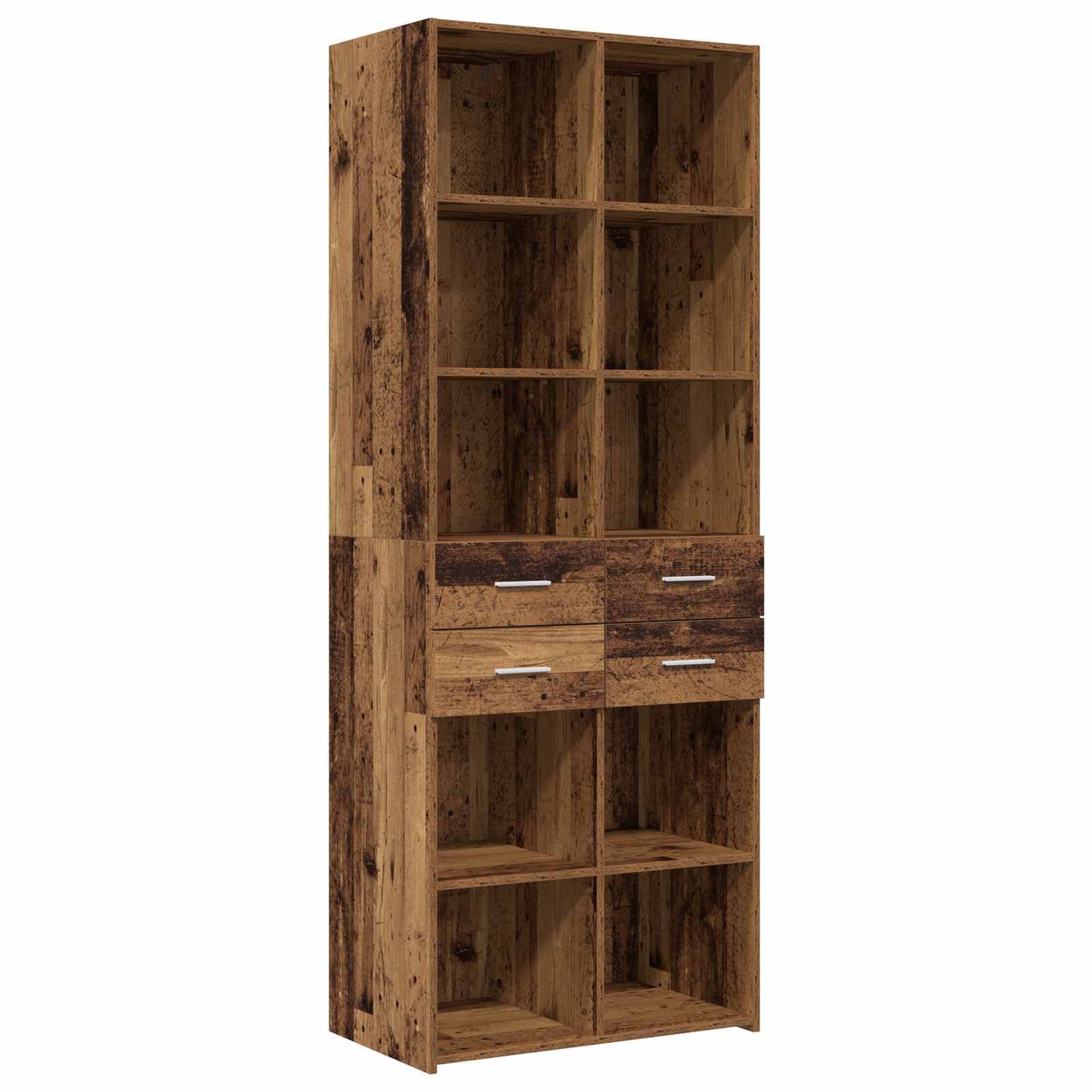 vidaXL Storage Cabinet with Shelves Old Wood 70 x 42.5 x 225 cm